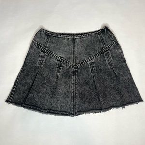 Free People NWOT Worn Out Black Marigold Denim Mini Skirt Size O